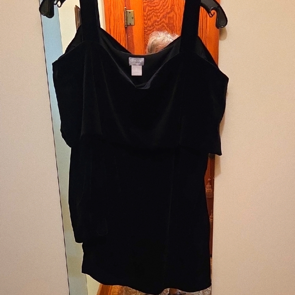 Chico's Black Velvet Tank Top Size 3